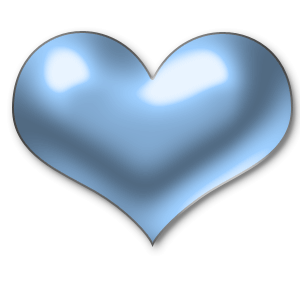 Gif animé coeur bleu brillant